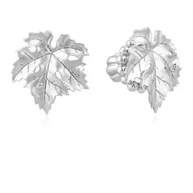Серьги-пуссеты с фианитами Кленовый лист С 22010
