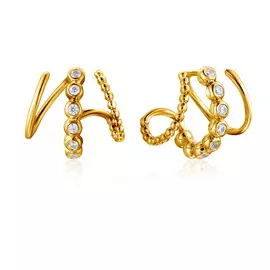 Серьги-роллы из желтого золота с фианитами 56311923000