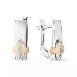 Серьги с английским замком из серебра 02-0299/000Б-00