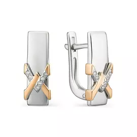 Серьги с английским замком из серебра 02-0621/000Б-00