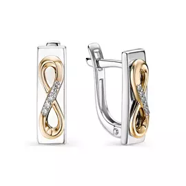 Серьги с английским замком из серебра 02-0654/000Б-00