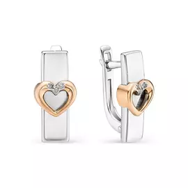 Серьги с английским замком из серебра 02-0655/000Б-00