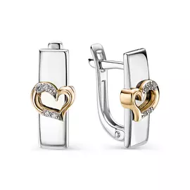 Серьги с английским замком из серебра 02-0656/000Б-00