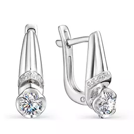 Серьги с английским замком из серебра 02-0886/00КЦ-00