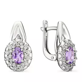 Серьги с английским замком из серебра 02-0895/00АМ-00