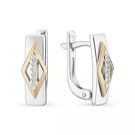 Серьги с английским замком из серебра 02-1107/000Б-00