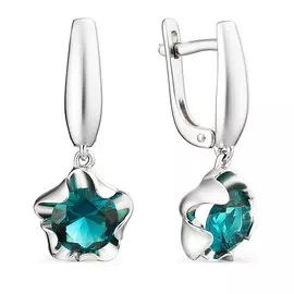 Серьги с английским замком из серебра 02-1124/0НСЛ-00