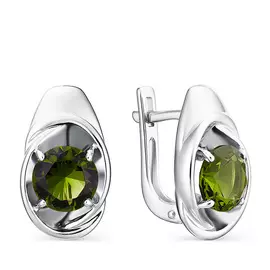 Серьги с английским замком из серебра 02-1128/0НСТ-00