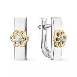 Серьги с английским замком из серебра 02-1199/000Б-00