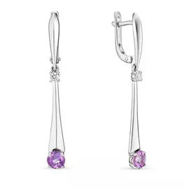 Серьги с английским замком из серебра 02-1280/00АМ-00