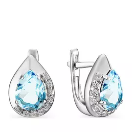 Серьги с английским замком из серебра 02-1319/00ТБ-00