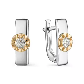 Серьги с английским замком из серебра 02-1323/000Б-00