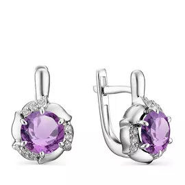 Серьги с английским замком из серебра 02-1342/00АМ-00