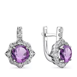 Серьги с английским замком из серебра 02-1343/00АМ-00