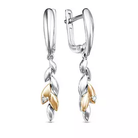 Серьги с английским замком из серебра 02-1489/000Б-00