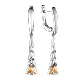 Серьги с английским замком из серебра 02-1490/000Б-00