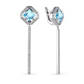 Серьги с английским замком из серебра 02-1547/00ТБ-00