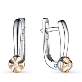 Серьги с английским замком из серебра 02-1580/000Б-00