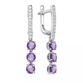 Серьги с английским замком из серебра 02-1593/00АМ-00