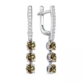 Серьги с английским замком из серебра 02-1593/00СТ-00