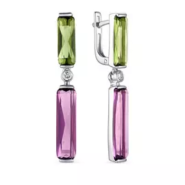 Серьги с английским замком из серебра 02-1642/00АК-00