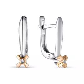 Серьги с английским замком из серебра 02-1650/000Б-00