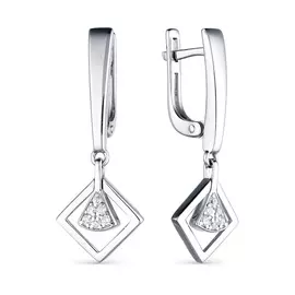 Серьги с английским замком из серебра 02-1733/00КЦ-00