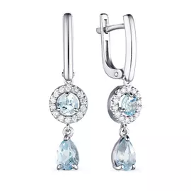 Серьги с английским замком из серебра 02-1741/00ТБ-00