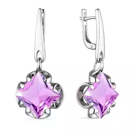 Серьги с английским замком из серебра 02-1838/ЮСАМ-00