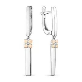 Серьги с английским замком из серебра 02-1844/000Б-00