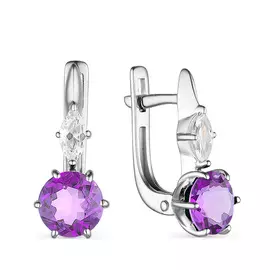 Серьги с английским замком из серебра 02-1928/00АМ-00