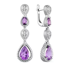 Серьги с английским замком из серебра 02-1960/00АМ-00