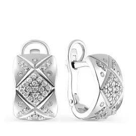 Серьги с английским замком из серебра 02-2071/00КЦ-00