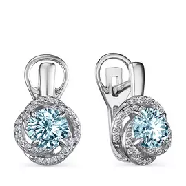 Серьги с английским замком из серебра 02-2143/00ТБ-00