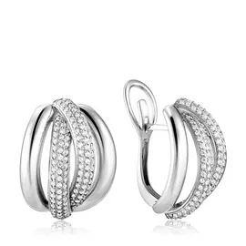 Серьги с английским замком из серебра 05022161-6