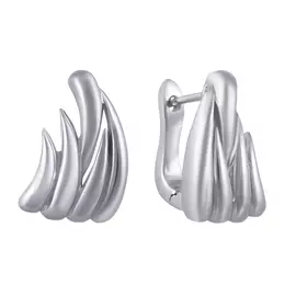 Серьги с английским замком из серебра 05S2AZE260504PLEA_SR_WG