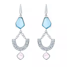 Серьги с английским замком из серебра 11_SR_CH_LK_WG