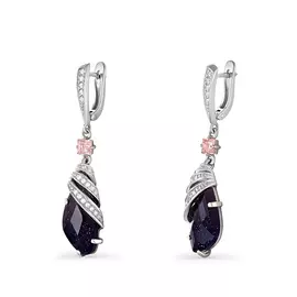 Серьги с английским замком из серебра 12-047-1300