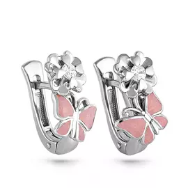 Серьги с английским замком из серебра 12-064-7911