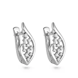 Серьги с английским замком из серебра 12-078-8100