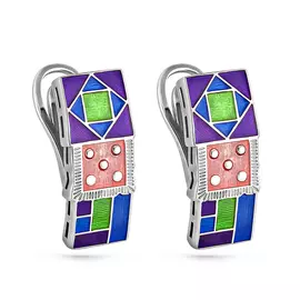 Серьги с английским замком из серебра 12-144-0001