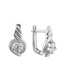 Серьги с английским замком из серебра 21-0190-23-01