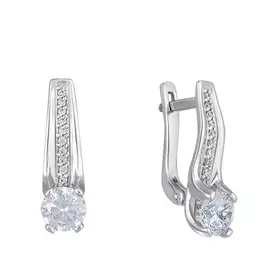 Серьги с английским замком из серебра 21-0379-23-01