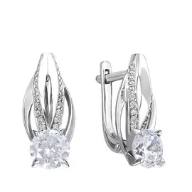 Серьги с английским замком из серебра 21-0389-23-01