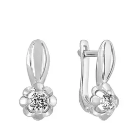 Серьги с английским замком из серебра 21-0394-23-01