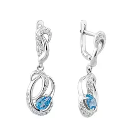 Серьги с английским замком из серебра 21-1009-23-10