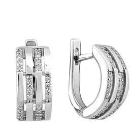 Серьги с английским замком из серебра 21-1138-23-01