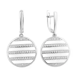 Серьги с английским замком из серебра 21-1140-23-82