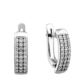 Серьги с английским замком из серебра 21-1154-23-01