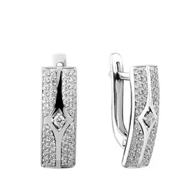 Серьги с английским замком из серебра 21-1155-23-01